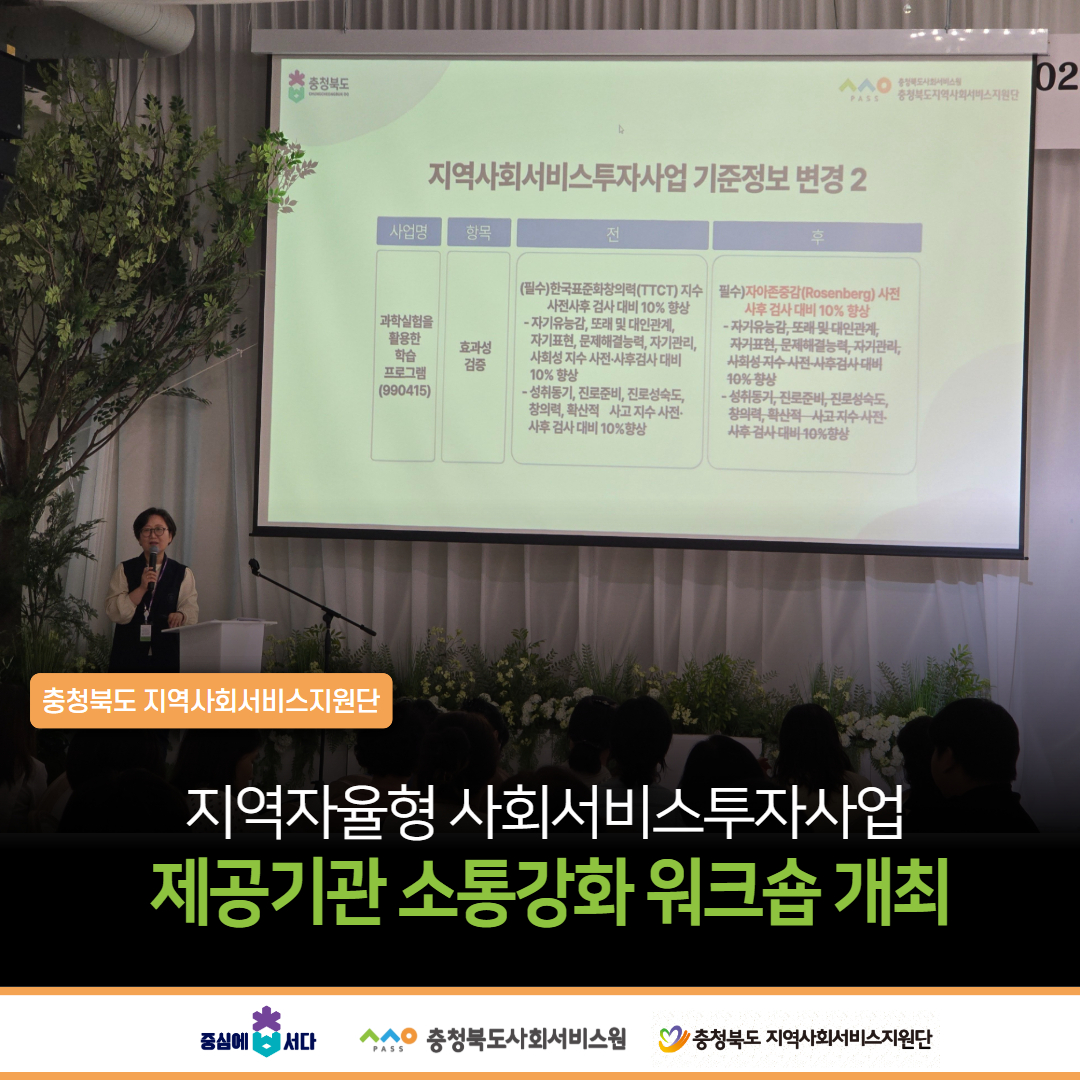 지역자율형 사회서비스투자사업 제공기관 소통강화 워크숍 개최